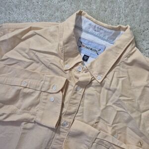 32 Bar Blues Mens 2XL Peach Orange Oxford Button Down Business Casual Shirt